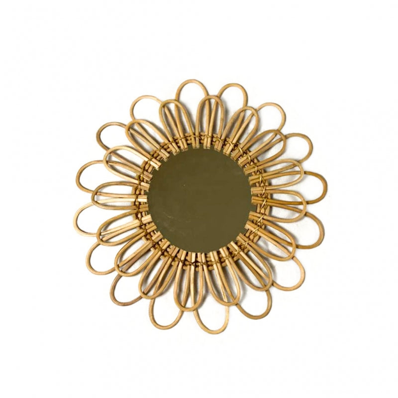 Espejo de pared ratán natural Flor 60
