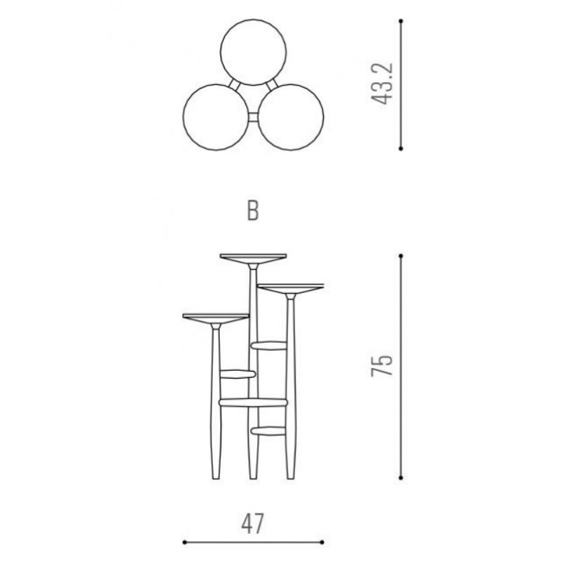 Mesa auxiliar nordica Pedestal