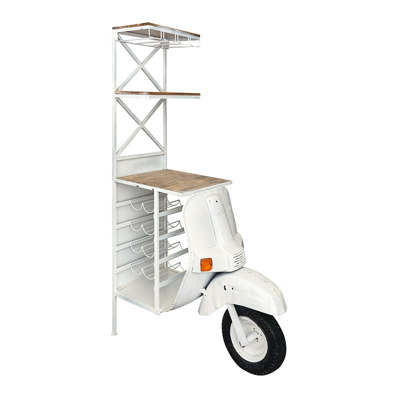 Estantería vintage Scooter Vespa blanca
