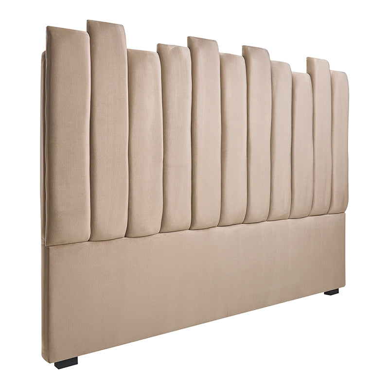 Cabecero de cama terciopelo Nueva York beige