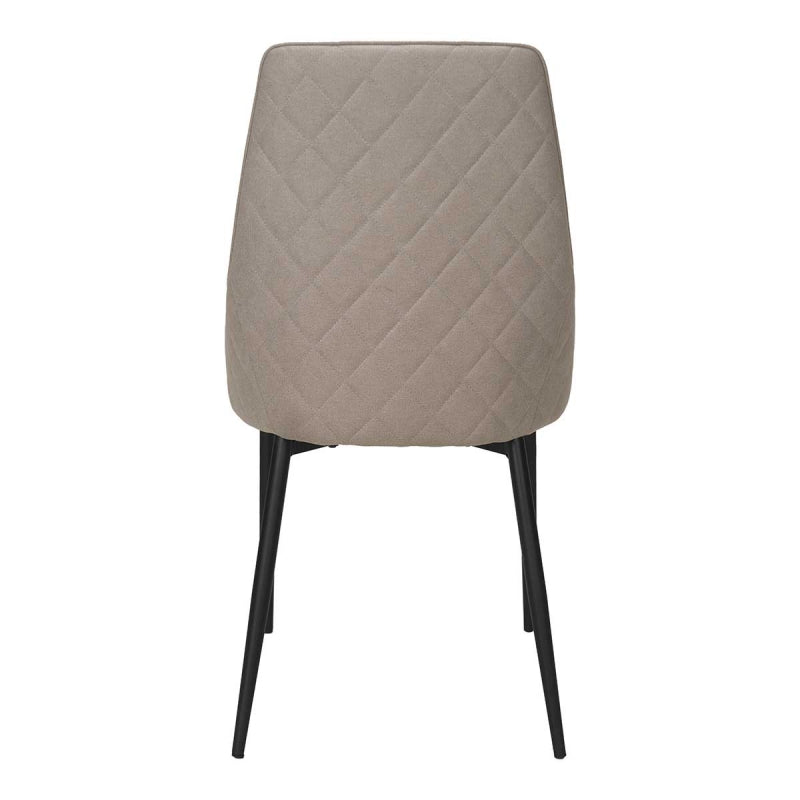 Silla de comedor patas negras tejido beige Checa