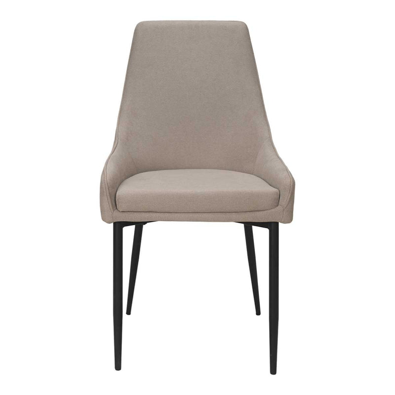 Silla de comedor patas negras tejido beige Checa