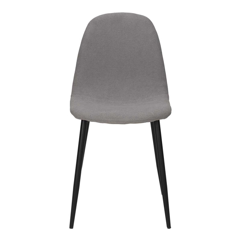 Silla de comedor patas negras tejido gris Mery