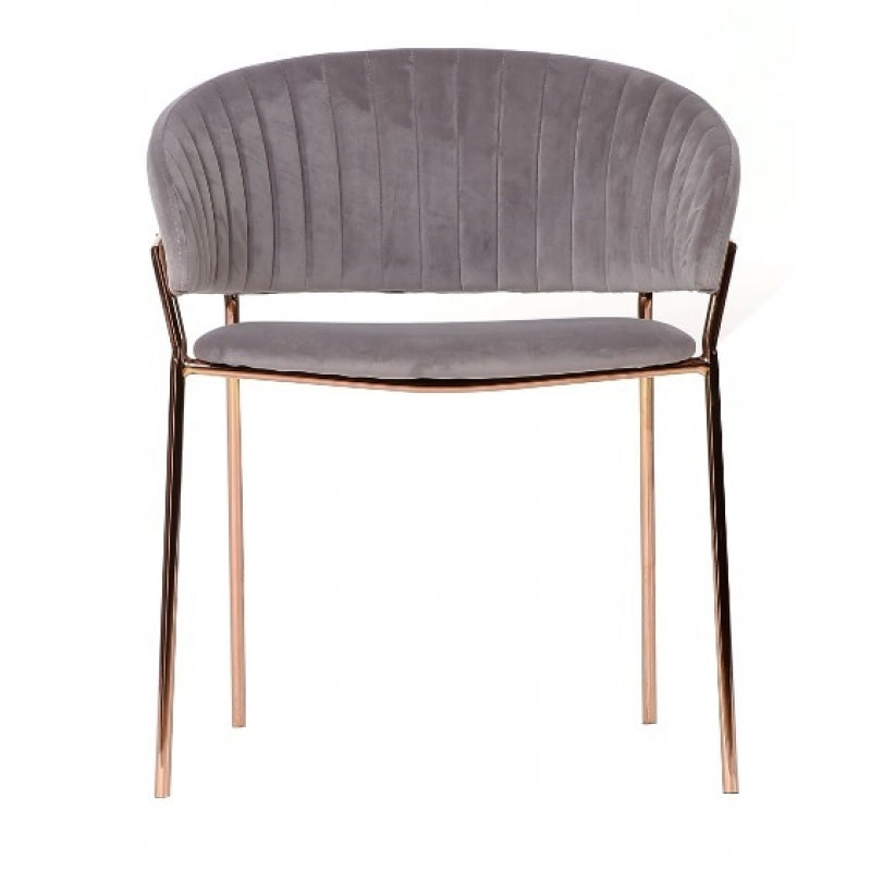 Silla Comedor Velvet Diana Gold Gris