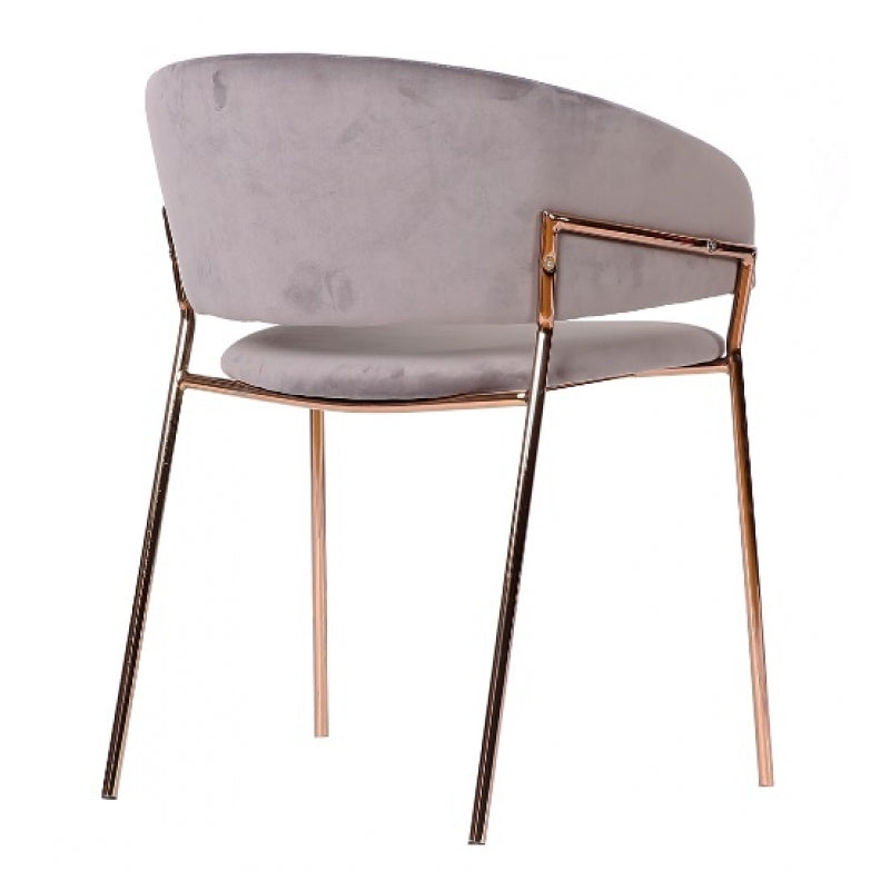 Silla Comedor Velvet Diana Gold Gris