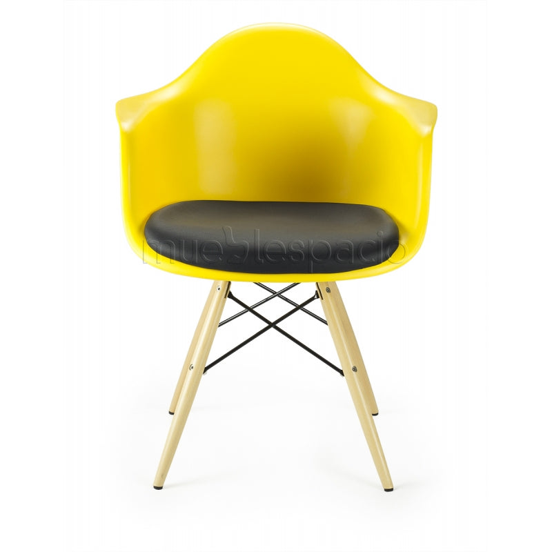 Fauteuil Tower Eames en polypropylène jaune