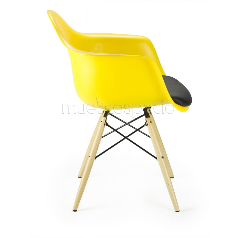 Fauteuil Tower Eames en polypropylène jaune