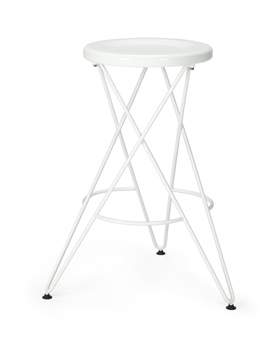 Tabouret design pied blanc