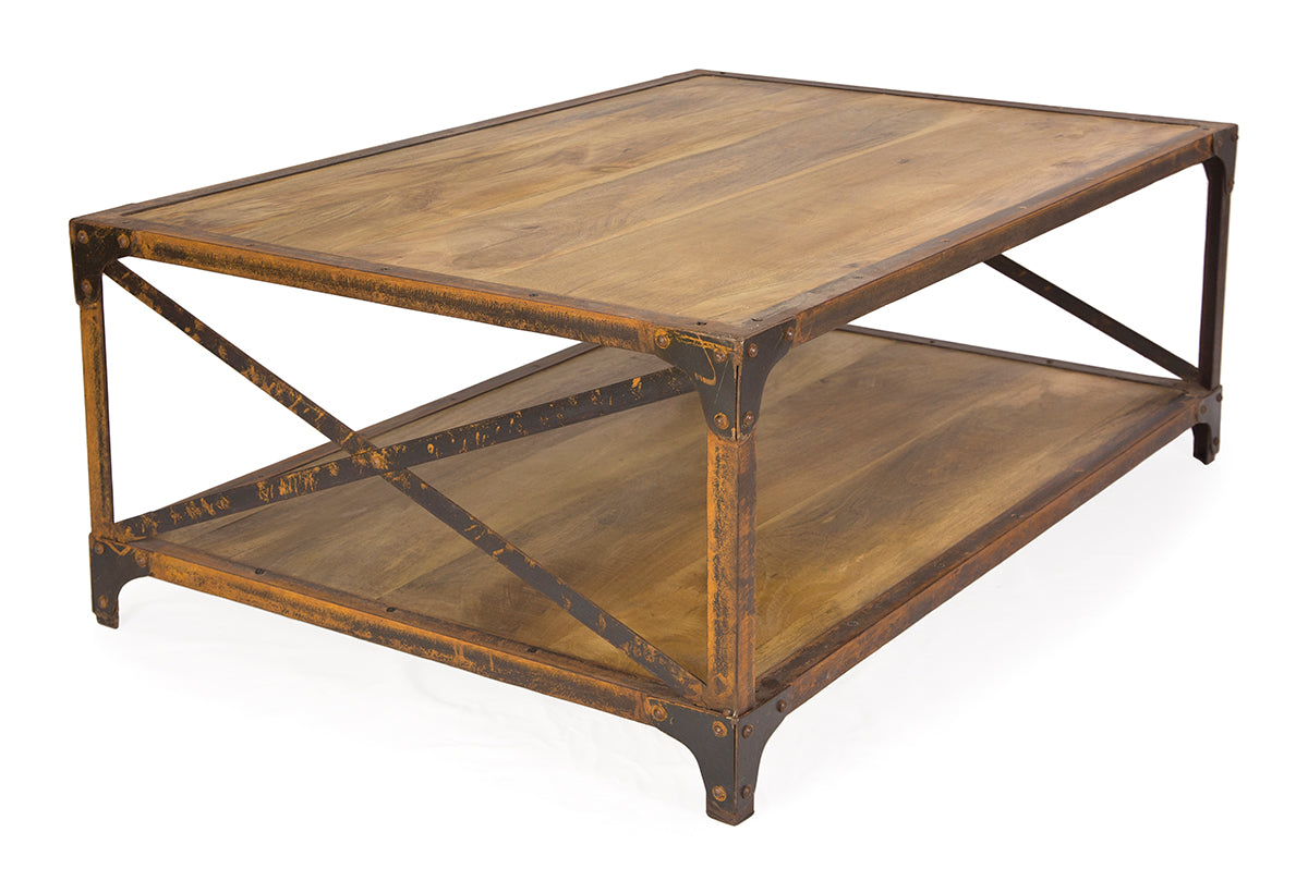 Table Basse Industrielle Vintage Rouille