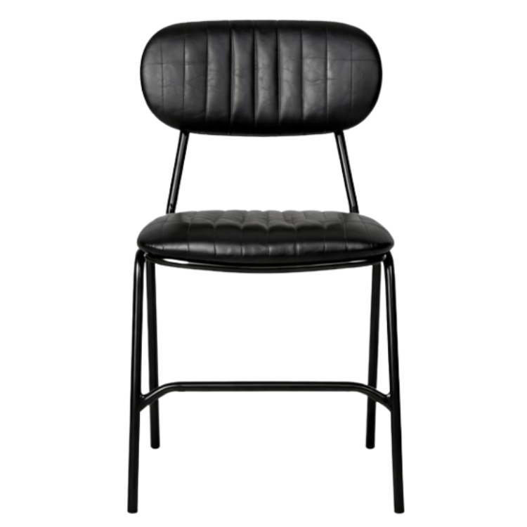 Silla de comedor  vintage Candela imitación cuero