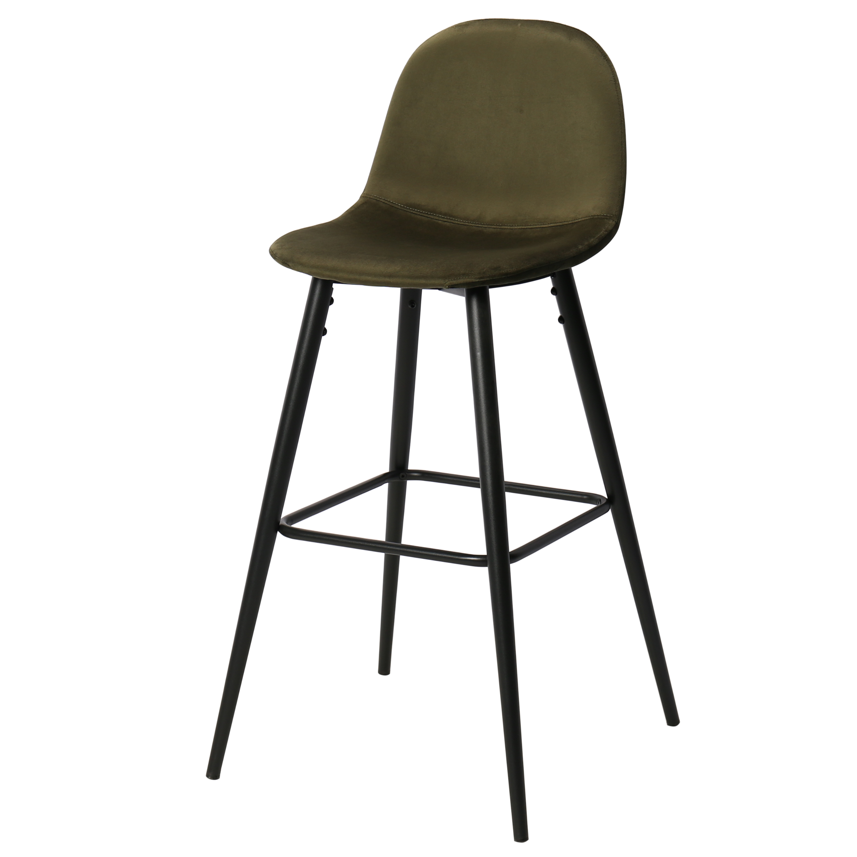 Tabouret de bar en velours vert Brain