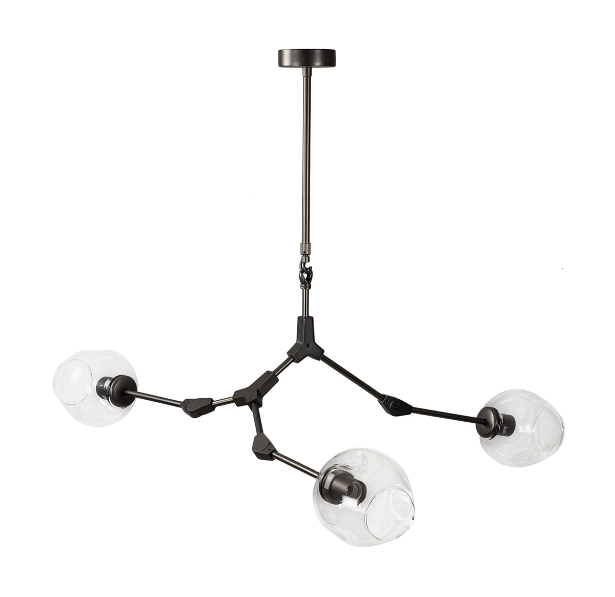 Plafonnier Chandelier 3 gris graphite