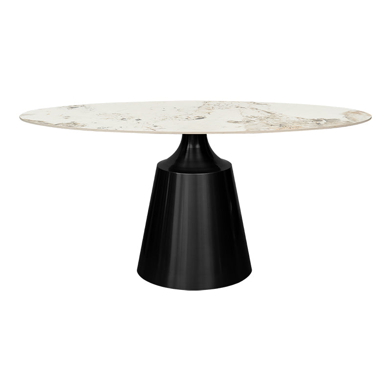 Mesa de comedor Coupra Negra Oval 160/180 piedra sinterizada