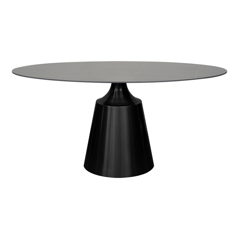 Mesa de comedor Coupra Negra Oval 160/180 piedra sinterizada