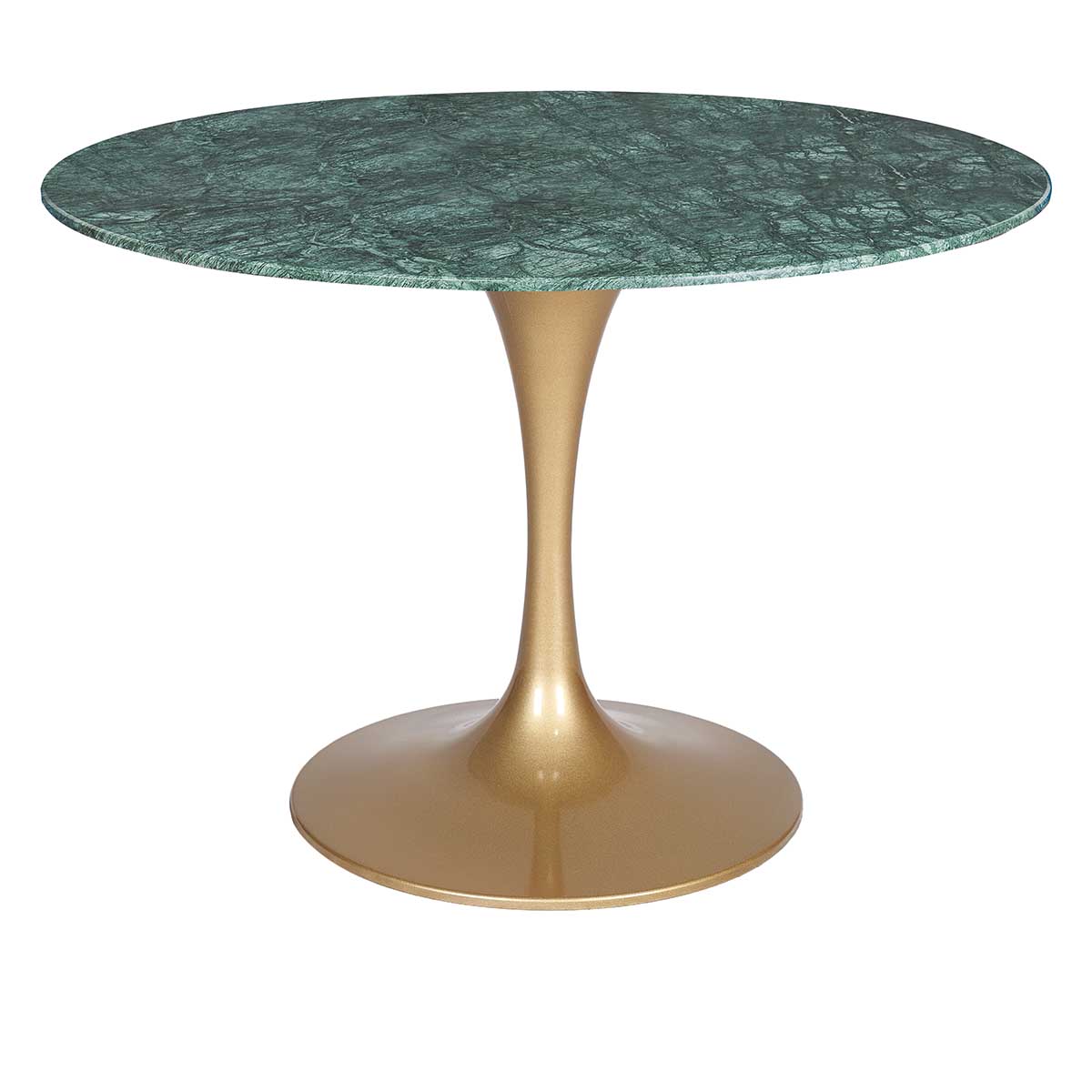 Table à manger tulipe marbre noir vert 120cm