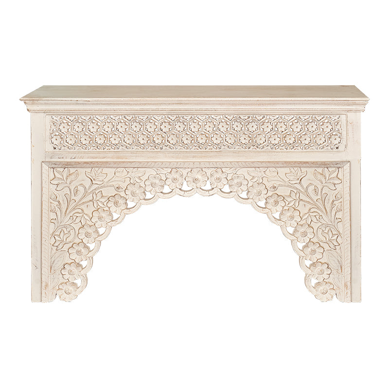 Console en bois sculpté blanc Everest