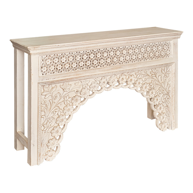 Console en bois sculpté blanc Everest