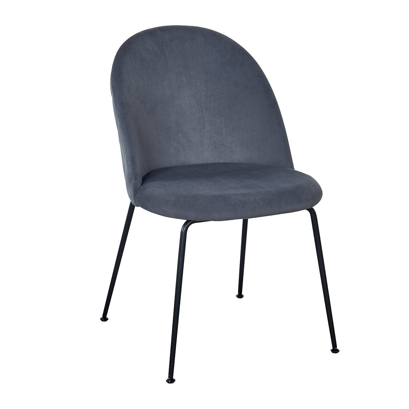 Chaise de salle à manger en velours bleu Rosi