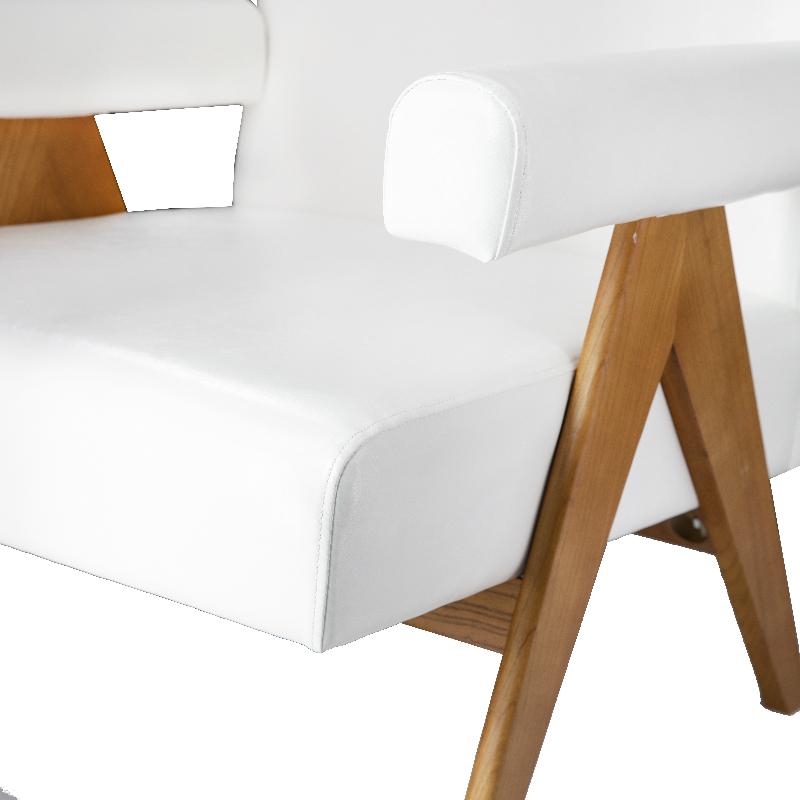 Sillón reposabrazos madera y cuero ecológico Esla