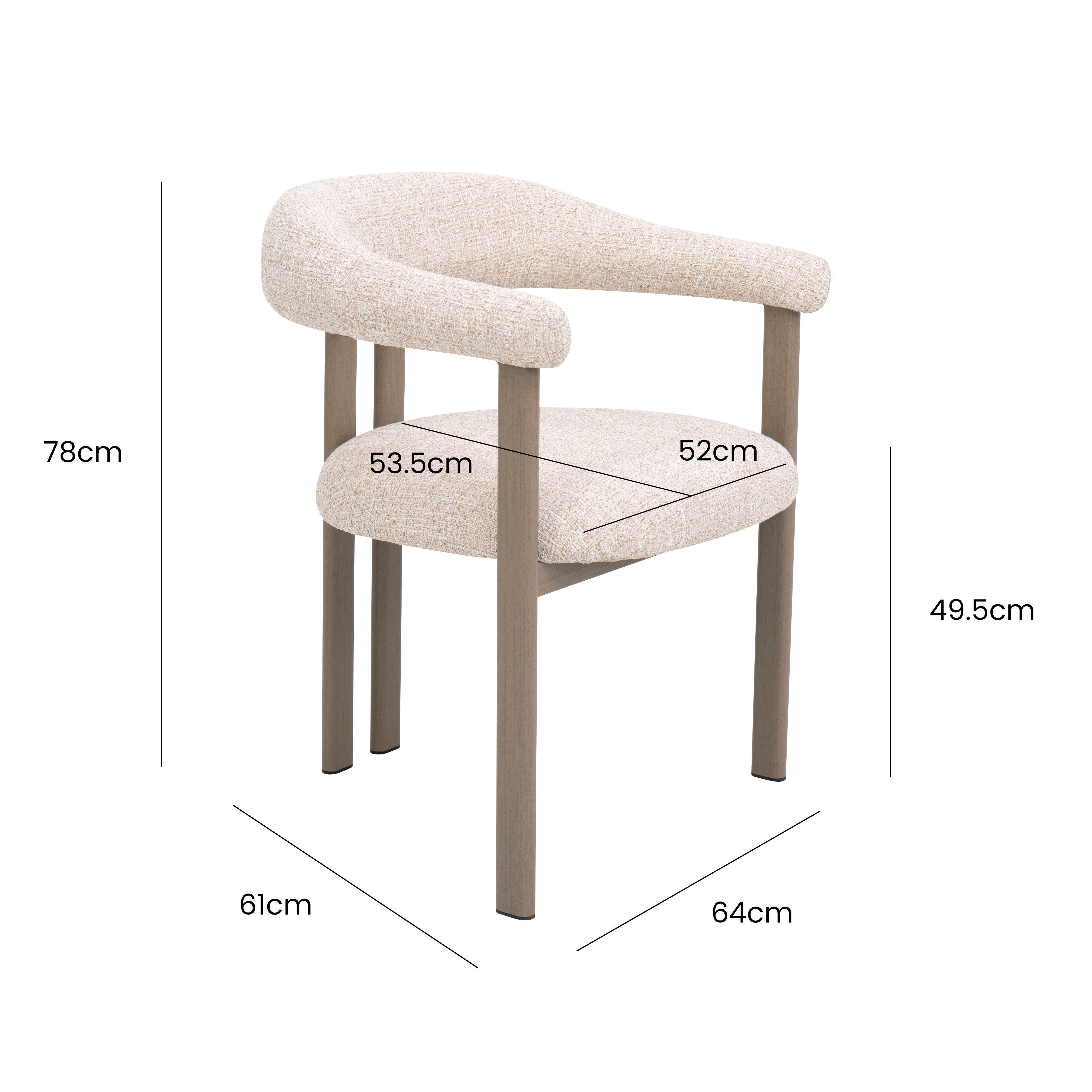 Silla de comedor escandinavo con brazos Haro Tapizado