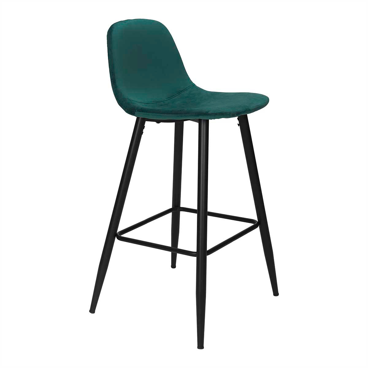 Tabouret de bar en velours vert Brain