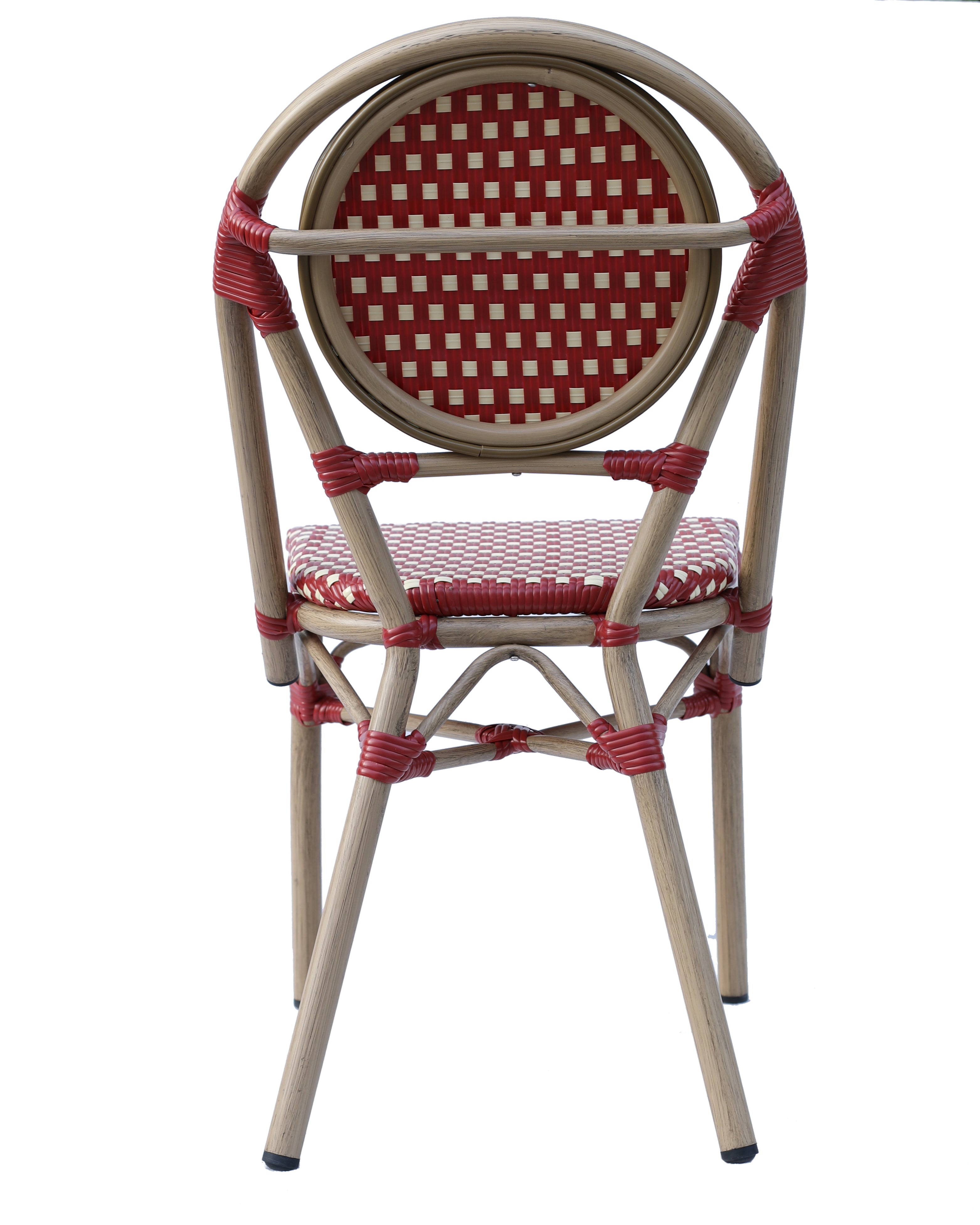 Chaise parisienne en rotin synthétique Denis rouge