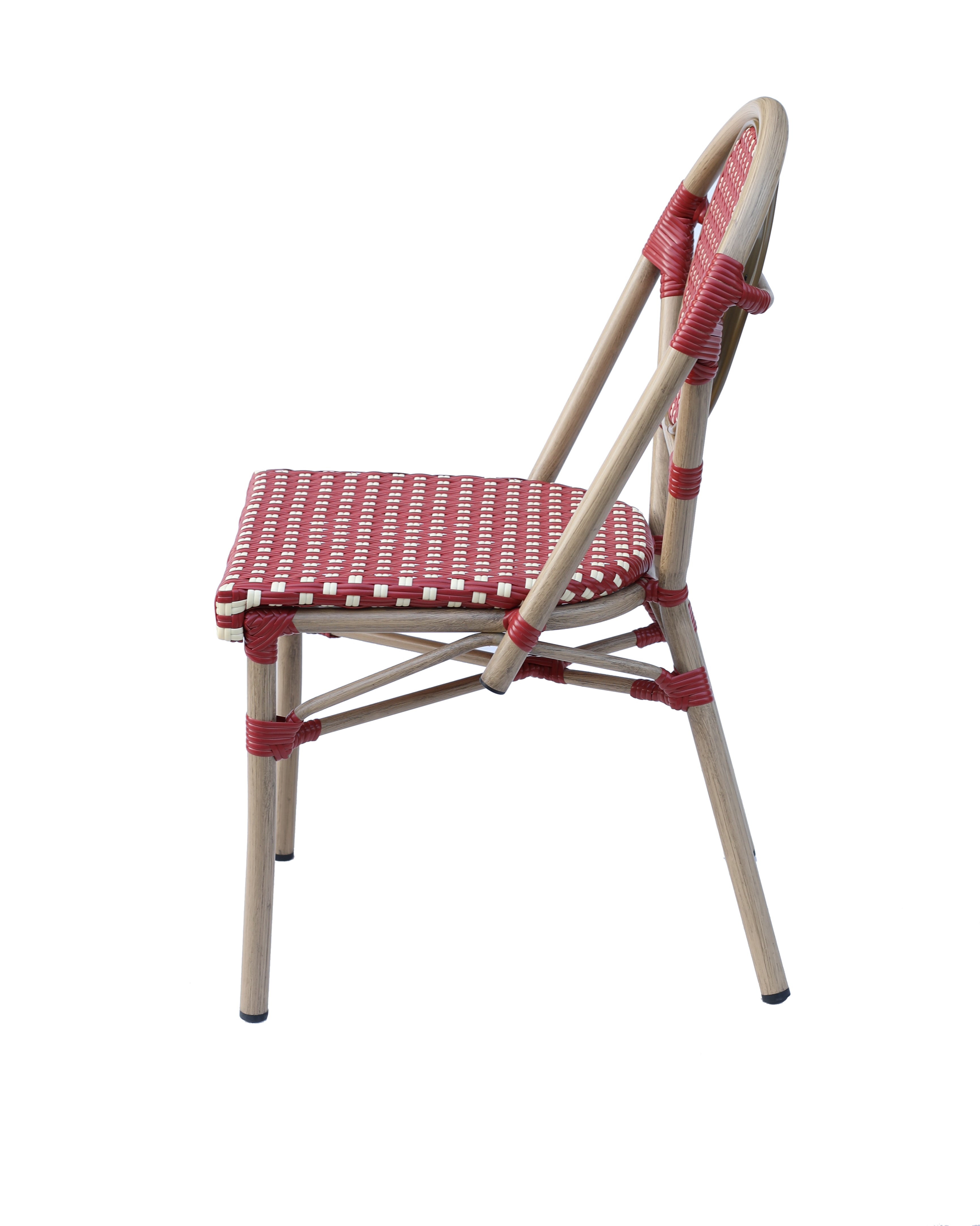 Cadeira parisiense de vime sintético Denis vermelho