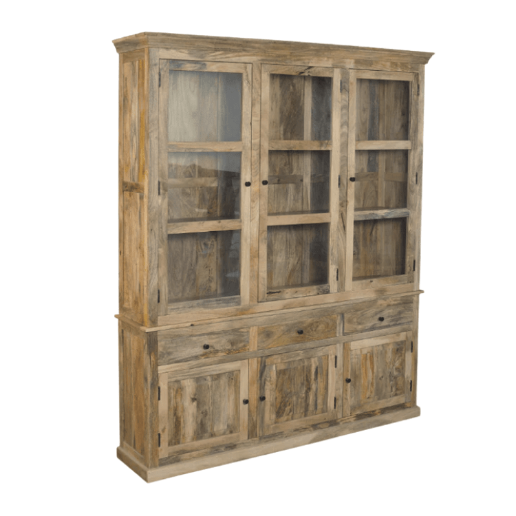 Alacena rústica de madera de mango Olide 3 puertas