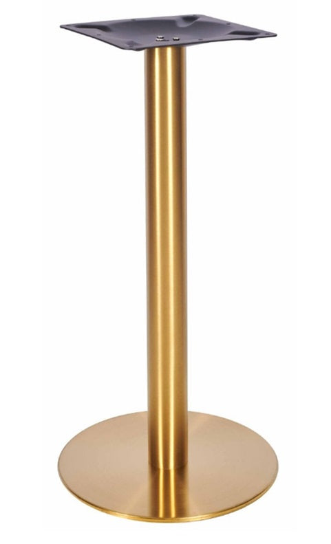 Base de mesa alta redonda em aço inoxidável dourado