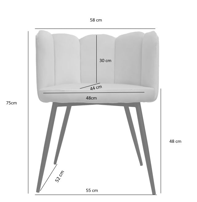 Silla comedor terciopelo Turín rosa