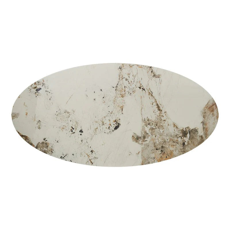 Mesa comedor Tulip Oval bronce piedra sinterizada 160Ø
