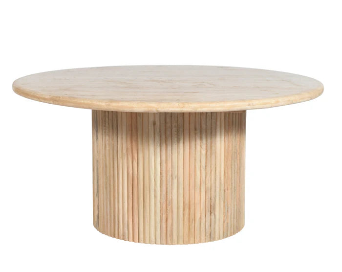 Mesa de centro redonda madera mango Cyra