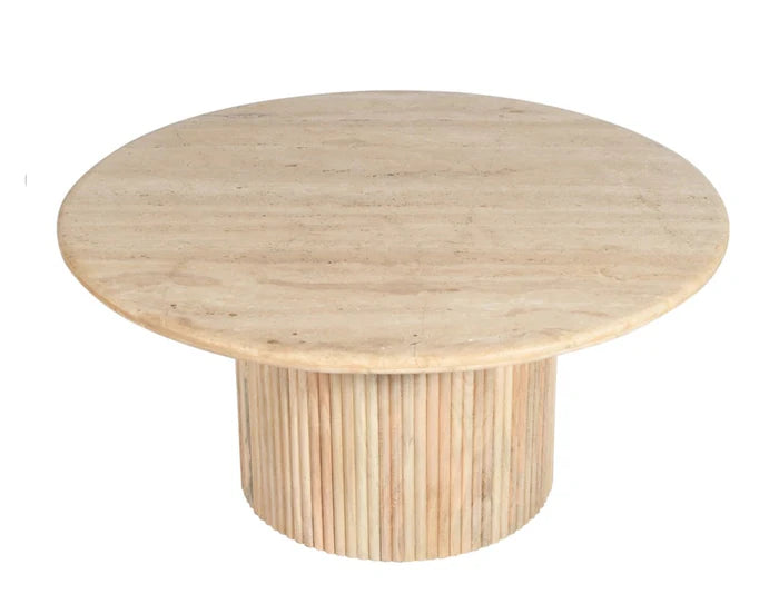 Mesa de centro redonda madera mango Cyra