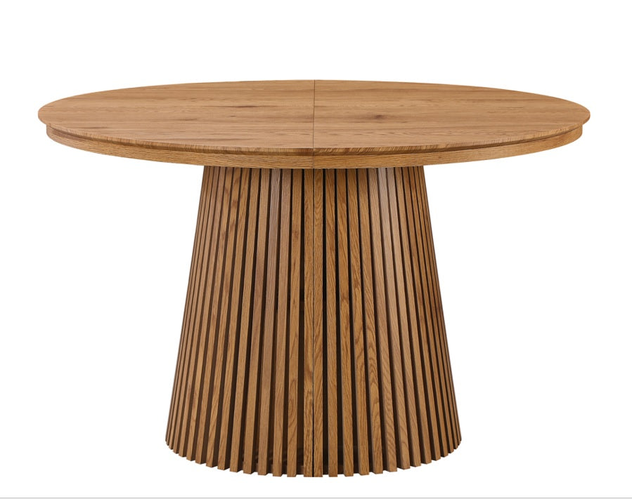 Mesa de comedor redonda extensible 120-160-200cm Elly roble