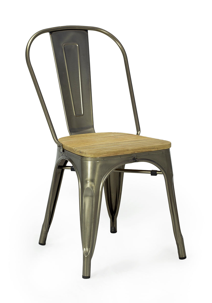 Cadeira Vita de madeira galvanizada