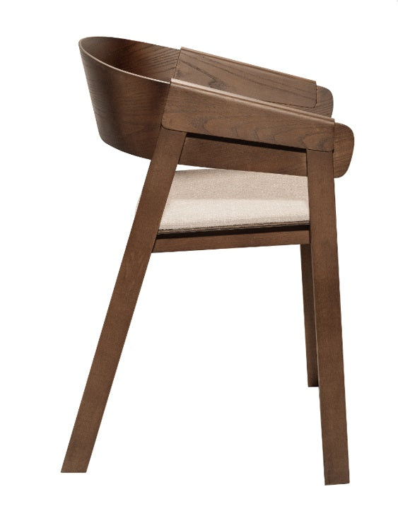 Silla de comedor con reposabrazos madera Mally