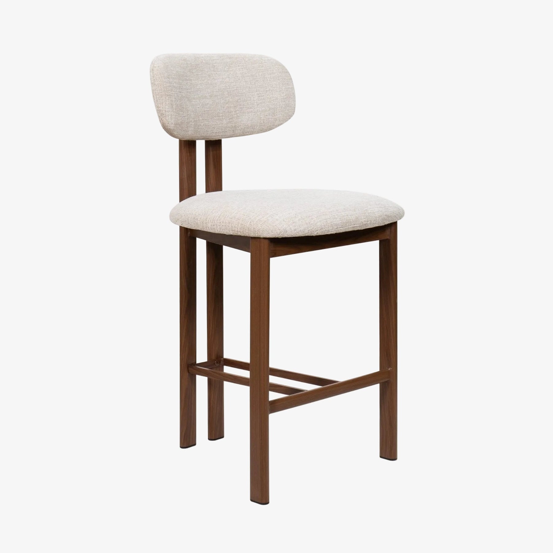 Taburete de bar acero nogal tapizado tejido Liberty 65 - Vintahome