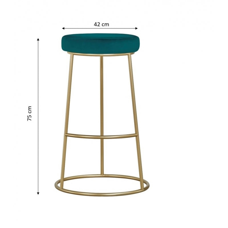 Tabouret de bar Paradise en velours vert 75 cm