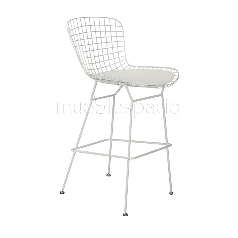 Taburete diseño Bertoia blanco