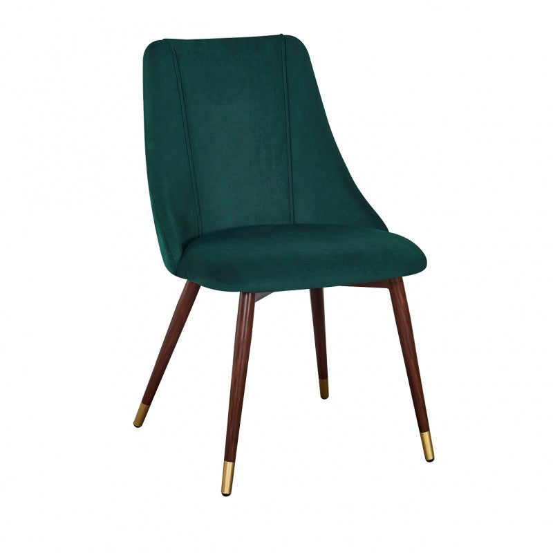 Cadeira de jantar de veludo verde Corina