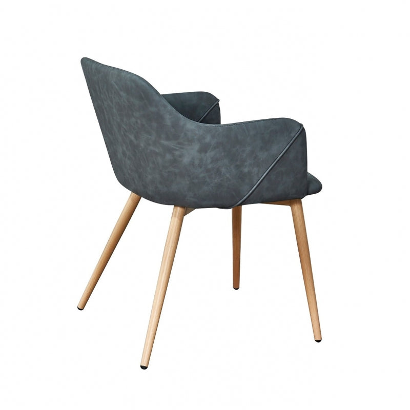 Chaise de salle à manger Filip simili cuir Gris