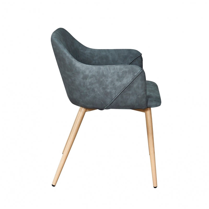 Chaise de salle à manger Filip simili cuir Gris