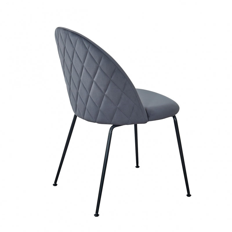 Chaise de salle à manger en velours gris Rosi