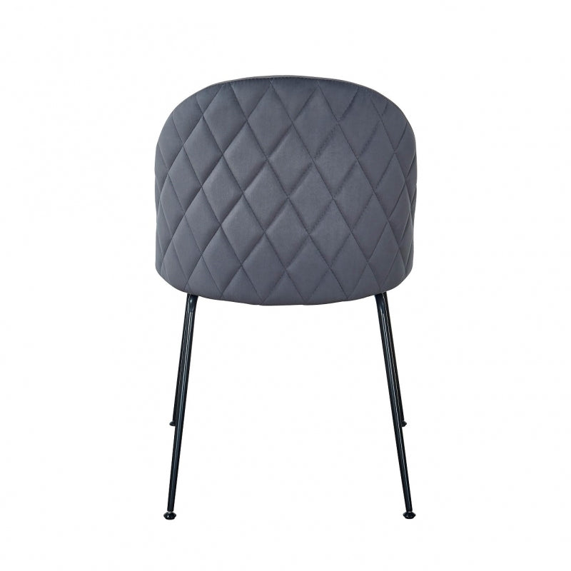 Silla comedor Rosi  terciopelo gris