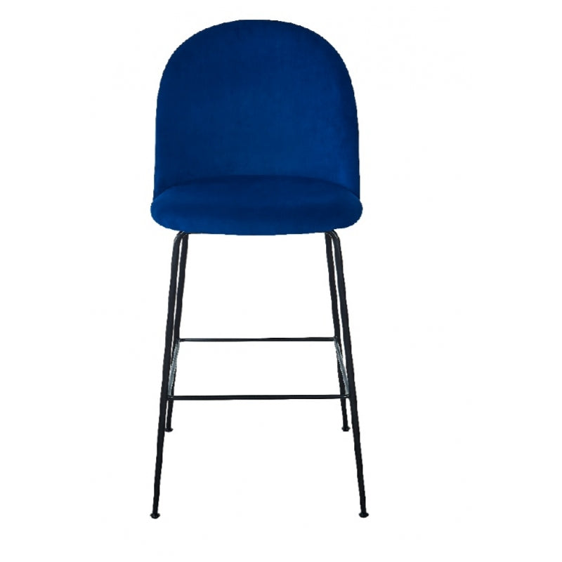 Banqueta alta de veludo azul H75 cms Rosi