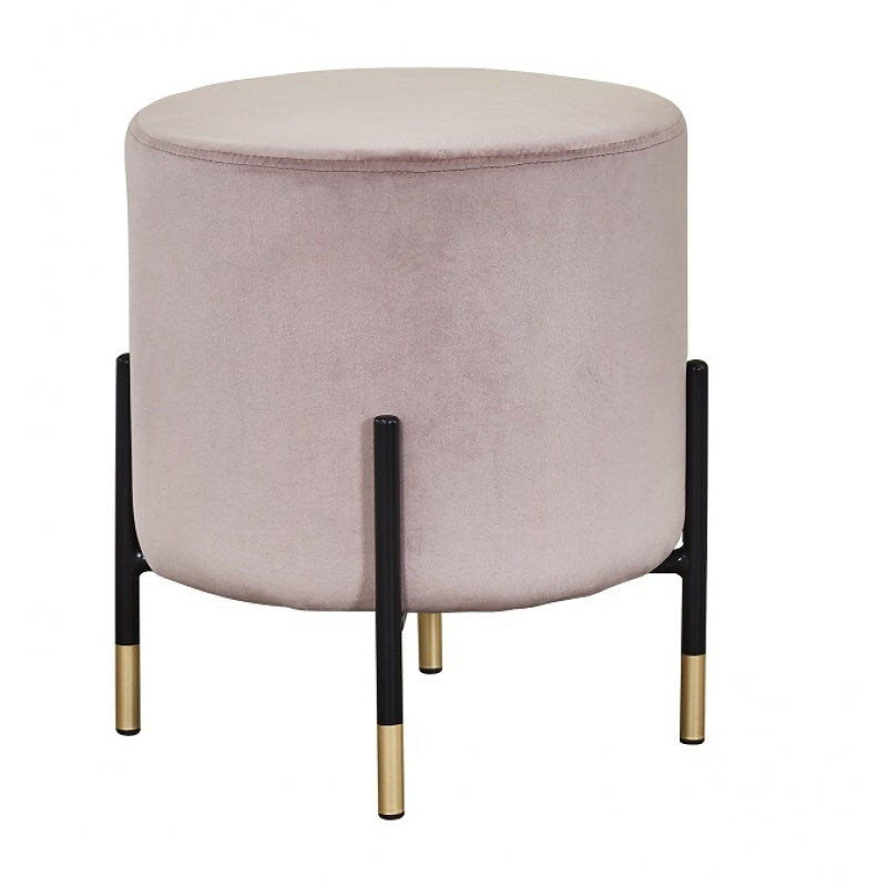 Tabouret bas Ross en velours rose