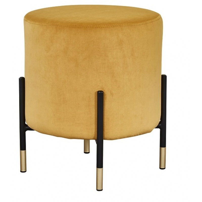 Tabouret bas Ross en velours jaune