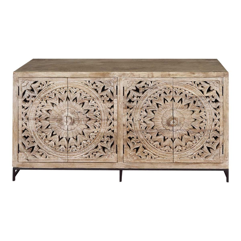 Buffet quatre portes en bois sculpté Demi