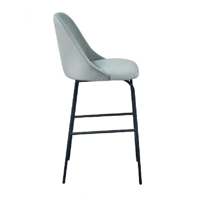 Tabouret de bar Victoria en velours gris