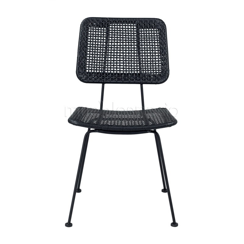 Silla de comedor rattan Bianca negro